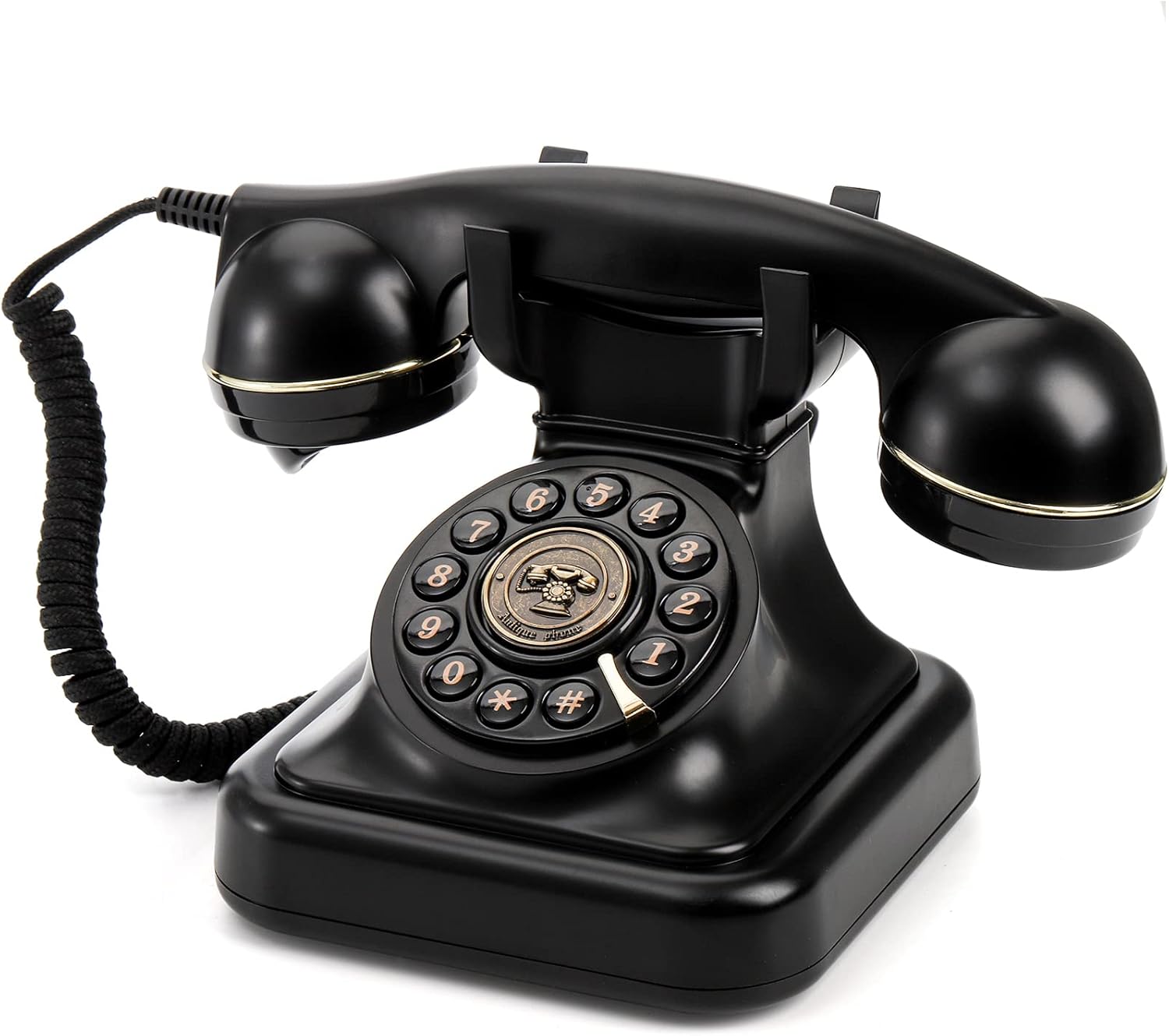 Peohud Retro Landline Telephone: Classic Corded Desk Phone