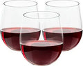 Stemless Plastic Wine Glasses 32 Pack 12 Oz - Shatterproof Party Cups