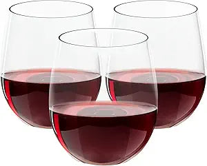 32 Pack Plastic Wine Glasses for Parties and Weddings, 12 Oz