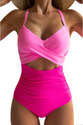 One Piece Tummy Control Swimsuit with Cutout and Tie Back (Style DSY1)
