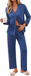 Ekouaer Pajamas for Women Set - Soft Long Sleeve Button Down PJs
