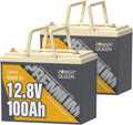 Power Queen 2PACK 12V 100Ah Group 24 LiFePO4 Battery - Long Life Power