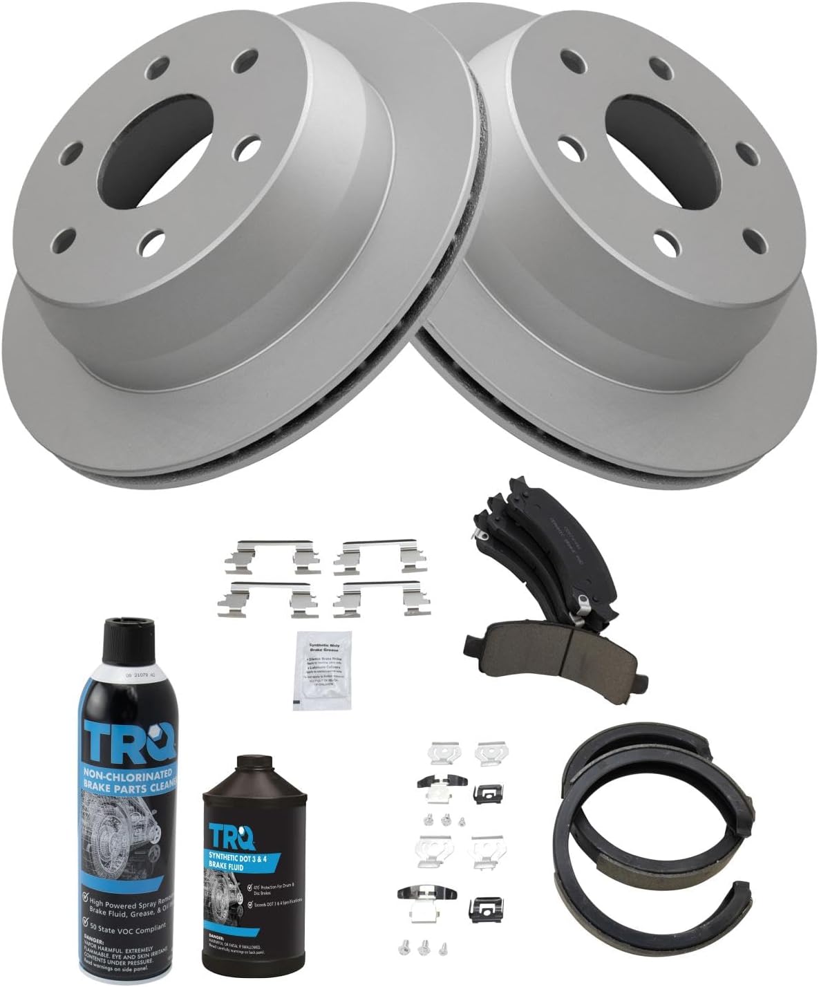 TRQ Rear Brake Pad & Rotor Kit for 2002 Chevrolet Tahoe RWD