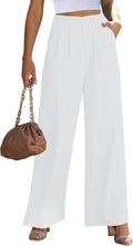 Wide Leg Pants for Women High Waisted Work Dressy Trousers - Flowy Fit