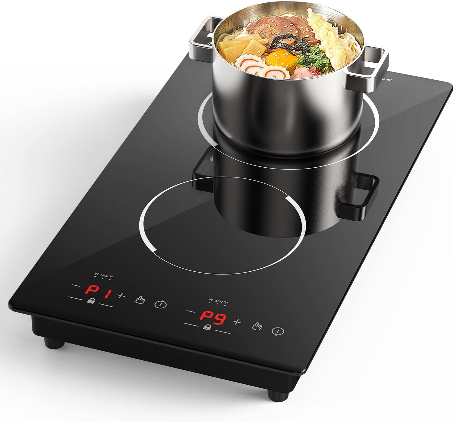 Double Induction Cooktop with 2 Burners and Independent Control