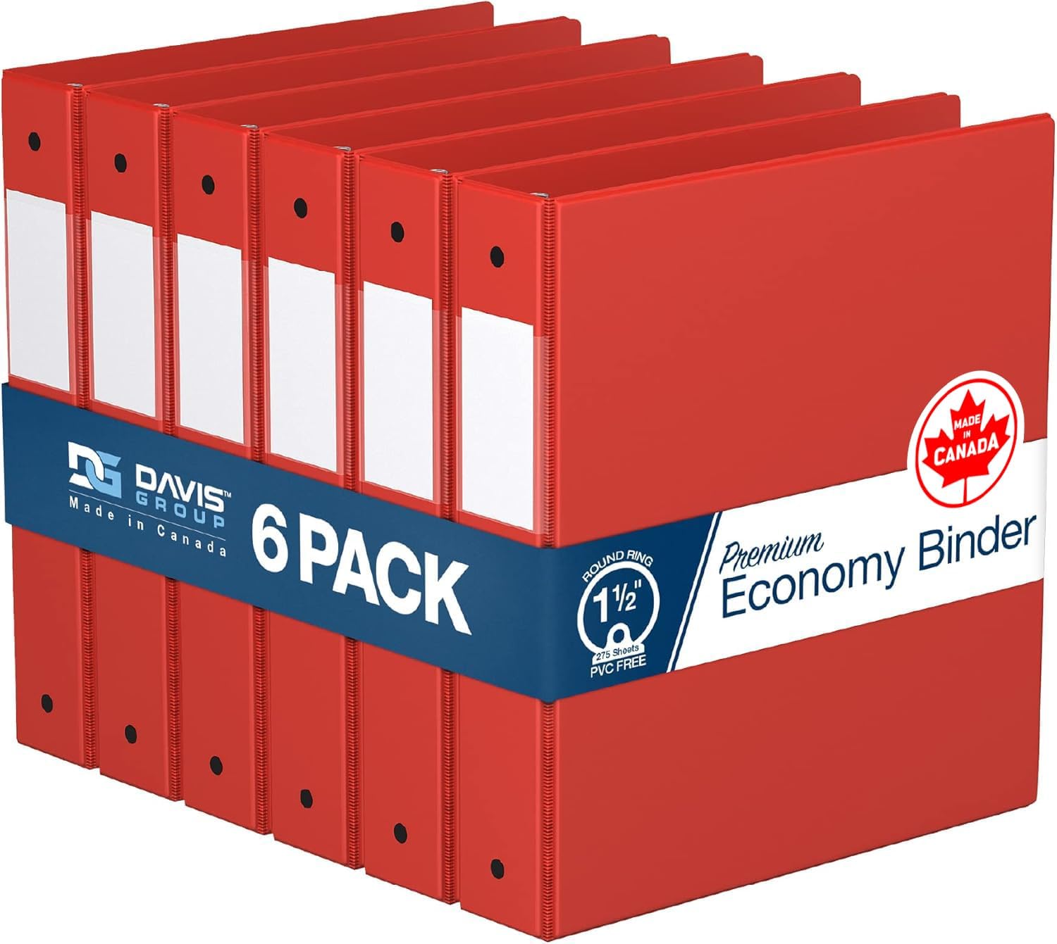 Premium Economy 6-Pack 3-Ring Binders for School or Office
