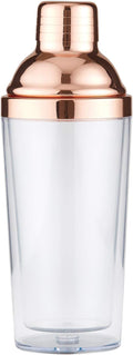 Rose Gold Cocktail Shaker, 8 Tall, Stainless Steel Strainer