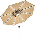 7.5/9/10 ft Patio Umbrella with Solar Light - Bright Party Shade