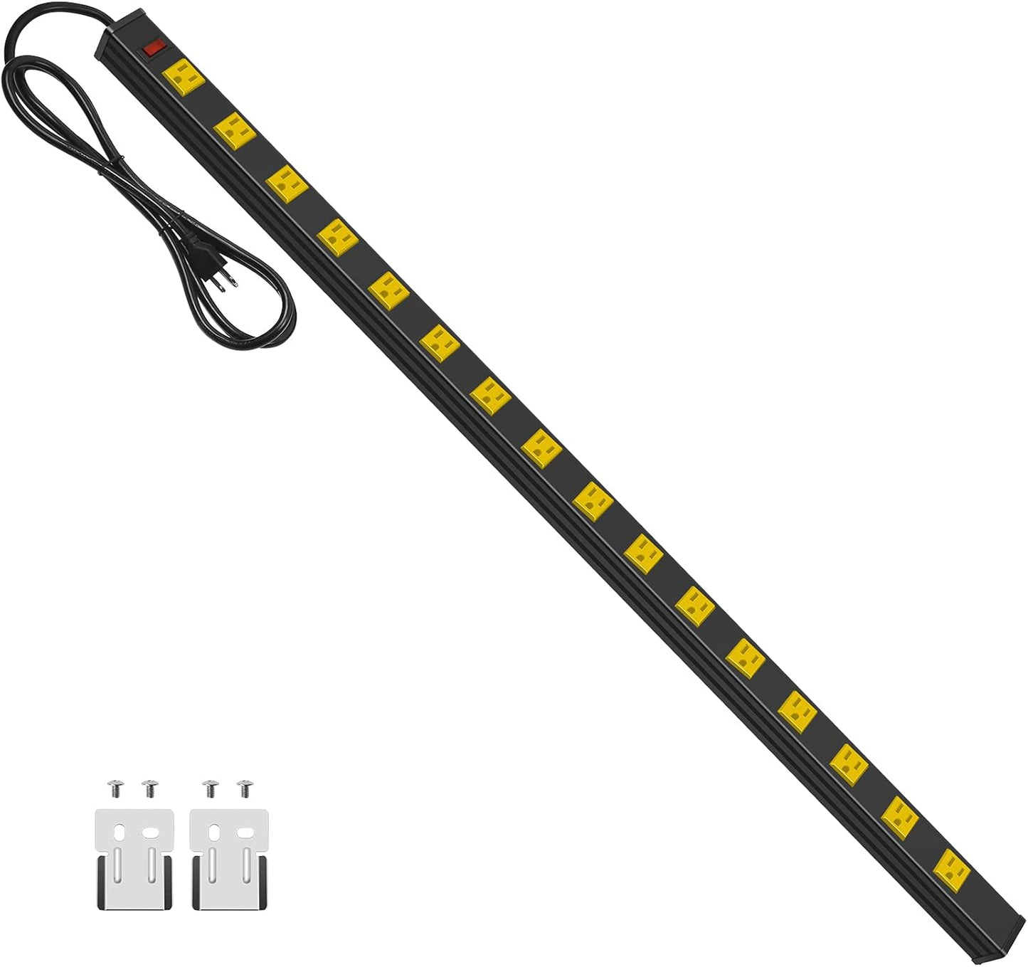 Industrial-Grade Heavy Duty Power Strip - 16 Outlets