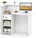 Tangkula Reception Desk Front Counter Desk - Secure, Space-Saving