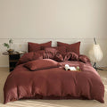 Brick Red Comforter Set California King - Soft Breathable 3-Piece