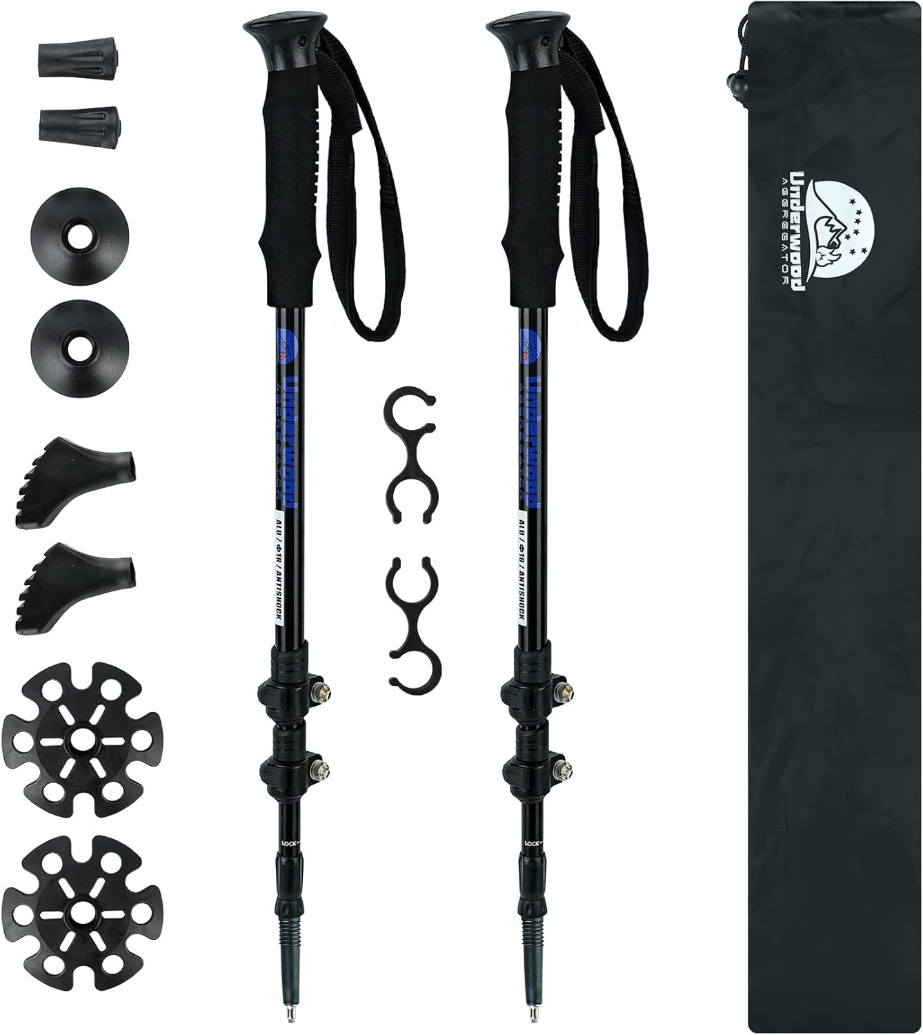 Lightweight Collapsible Trekking Poles - 2 Pack by Underwood Aggregator
