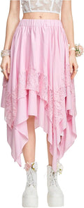 Verdusa Women's Renaissance Flowy Fairy Skirt - Asymmetrical Lace