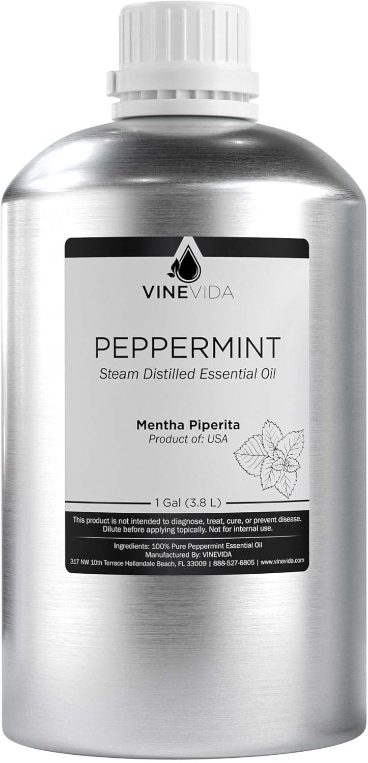 VINEVIDA Peppermint Essential Oil - Bulk Gallon for DIY Projects