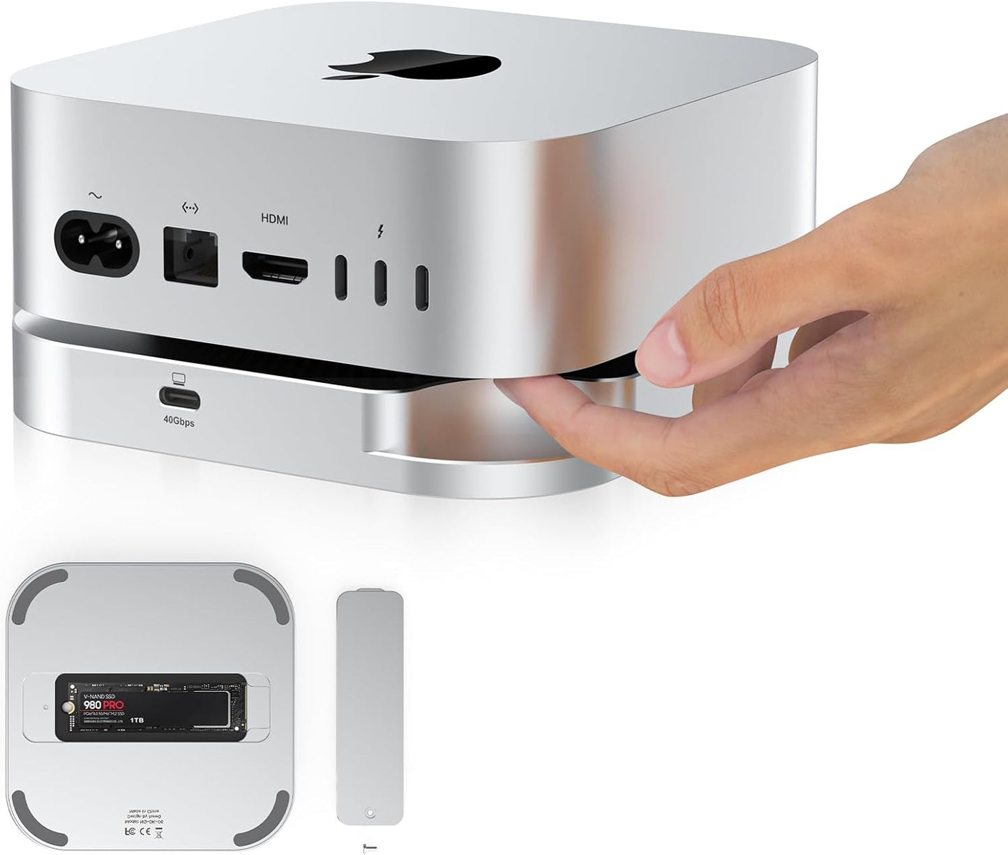 40Gbps M.2 NVMe SSD Enclosure for Mac mini M4/M4 Pro Upgrade