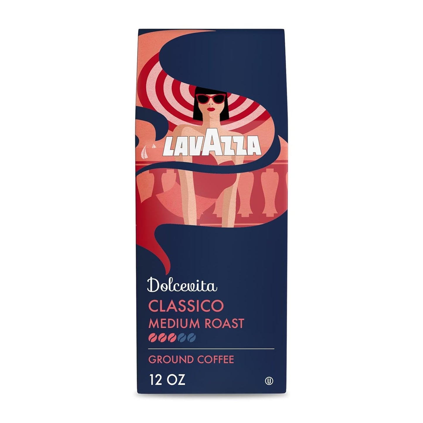 Lavazza Dolcevita Classico 12oz Ground Coffee: Rich Medium Roast