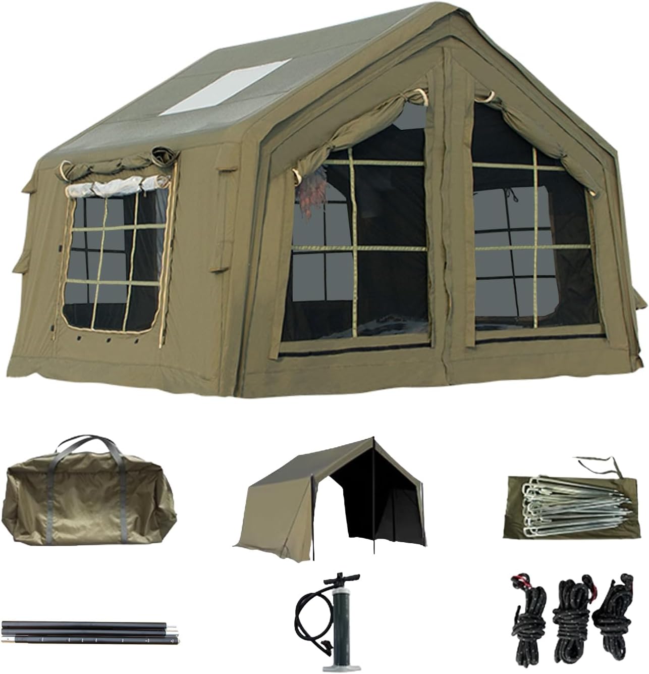 HikerSKY Winter Inflatable Tent - Quick Setup, Chimney Opening, Puncture-Proof Luxury Material
