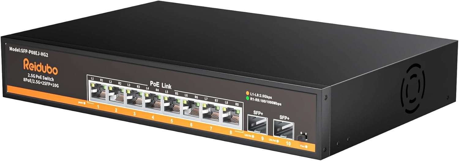 10-Port 2.5Gb PoE Switch Unmanaged for High-Speed Networking