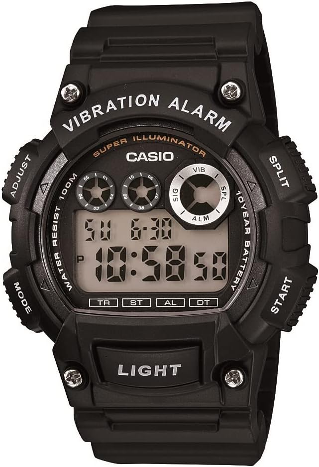 Casio W735H Men's Watch | Stopwatch, Timer, LED Light | 100M Water Resistant