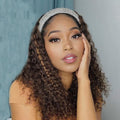XSY Headband Wig 14in Curly Ombre Human Hair - Easy Wear
