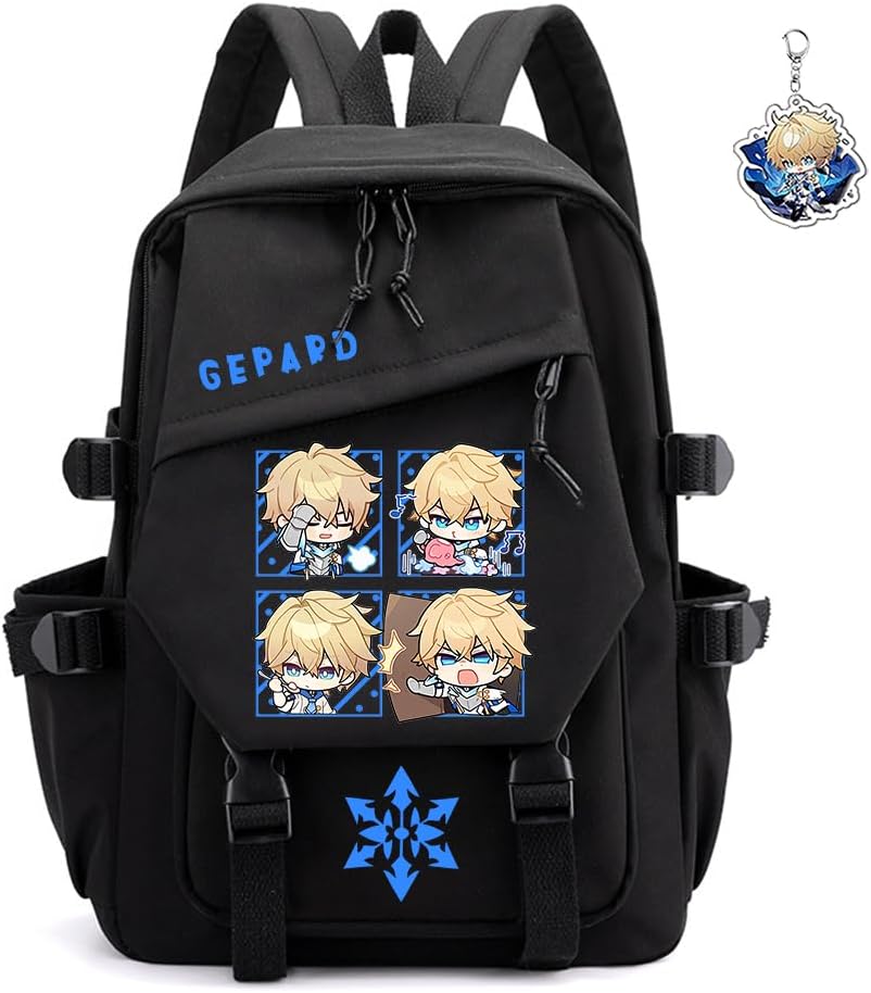 Honkai Star Rail Backpack for Kawaii Anime Lovers - Black Gepard