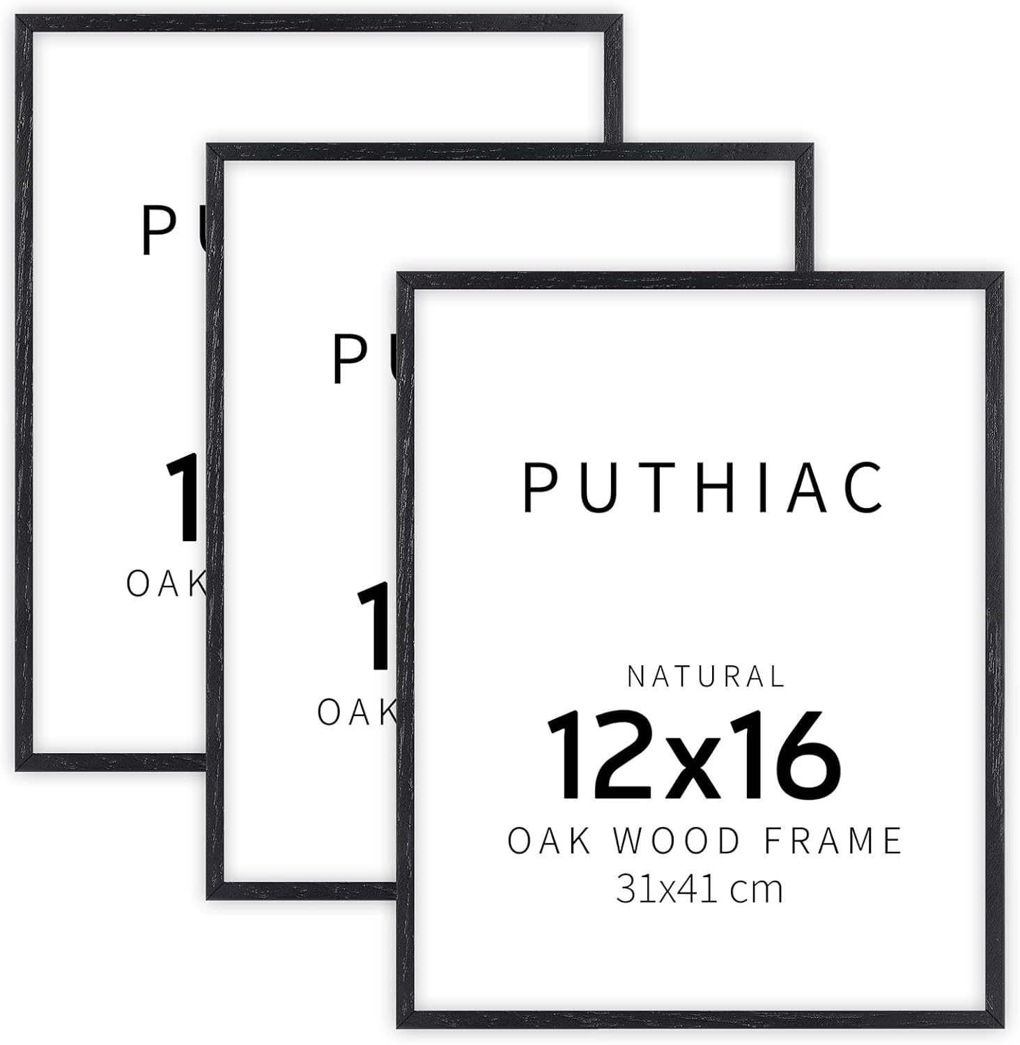 12x16 Black Oak Wood Picture Frame for Minimalist Decor
