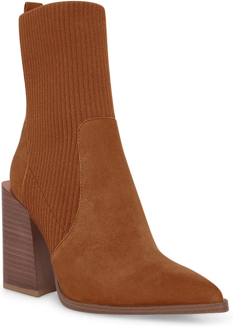 Womens Chunky Stacked Heel Ankle Boots for Stylish Comfort