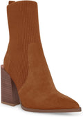 Womens Chunky Stacked Heel Ankle Boots Pointed Toe (Style RD33)