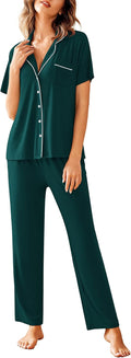 Avidlove Women Pajamas Set Notch Collar Soft Sleepwear (Style SB5V)