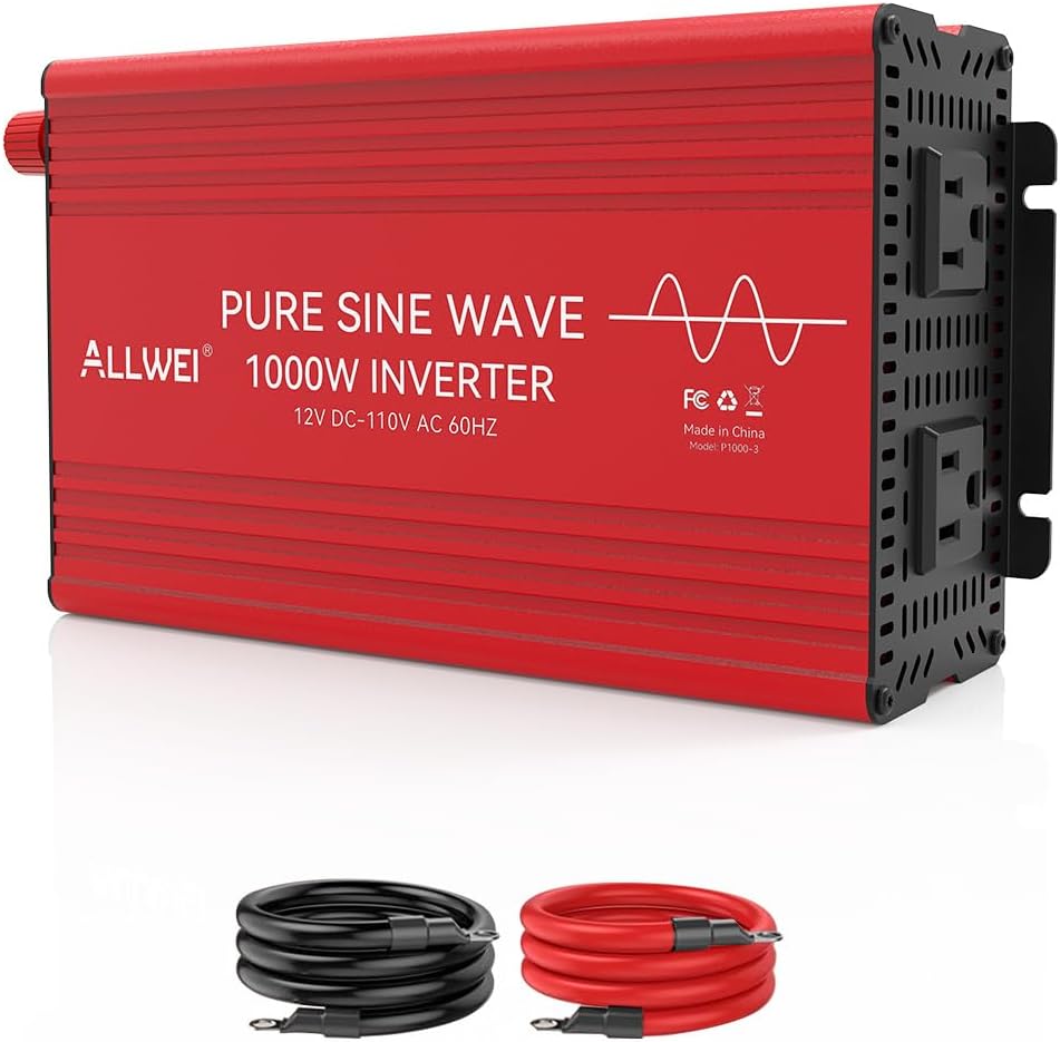 ALLWEI 1000 Watt Pure Sine Wave Inverter for RV and Home Use
