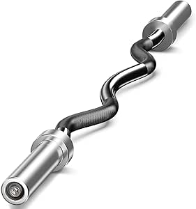 Olympic Barbell Curl Bar for Strength Training and Weightlifting