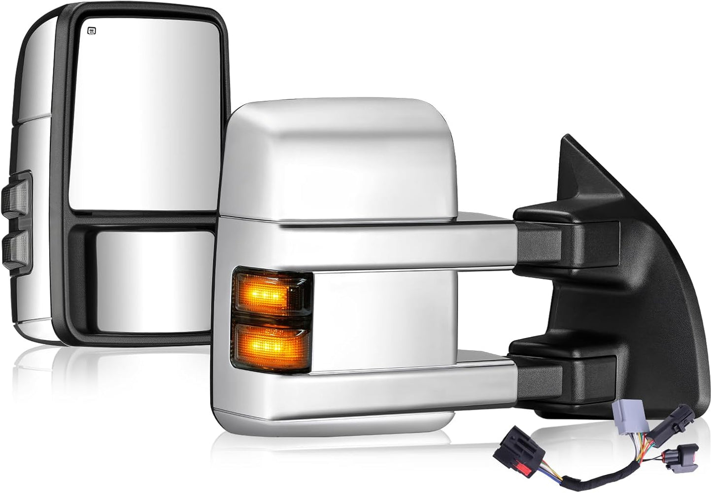 Towing Mirrors for 1999-2016 Ford Super Duty Trucks - Chrome