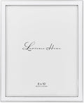 Lawrence Frames Silver Plated Metal with White Enamel Picture Frame