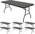 6 Pack Stretch Table Top Cap Cover for 8 ft Tables - Gray Fit