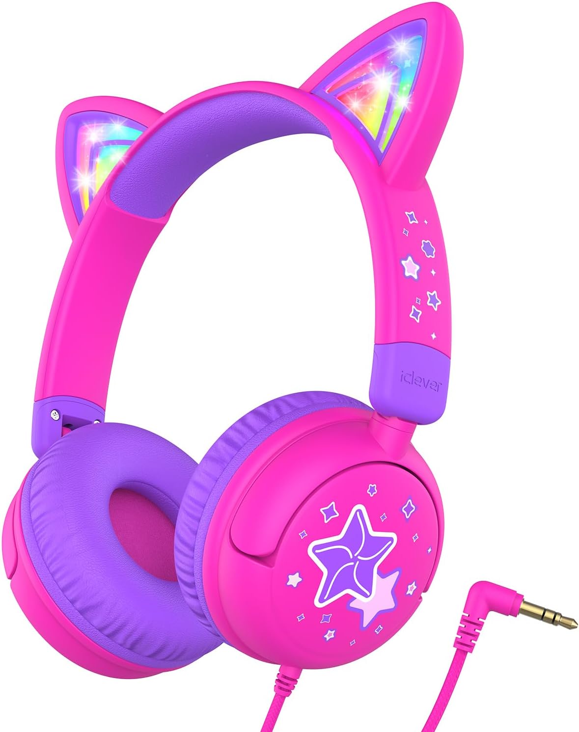 iClever Cat Ear Headphones - Safe Volume, Stereo Sound