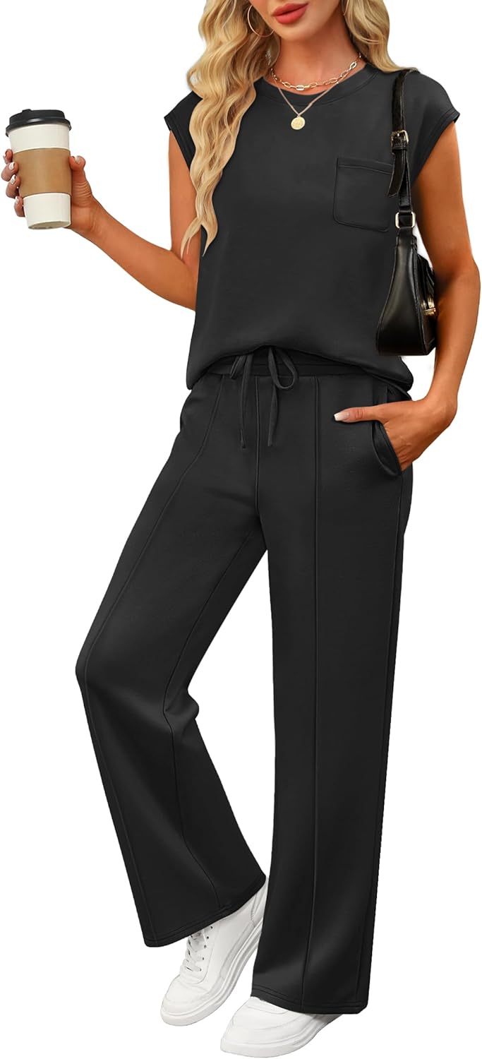 ANRABESS Two Piece Sets for Women Summer Casual Lounge Outfits