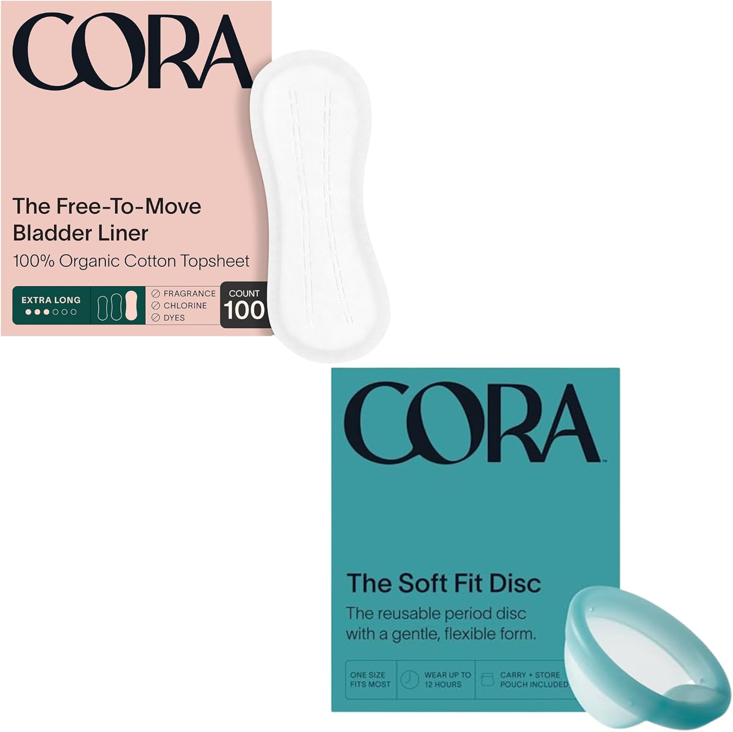 Cora Organic Bundle: Extra Long Liners & Reusable Disc