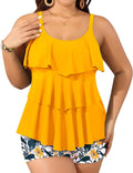 Plus Size Tankini Swimsuit Two Piece with Shorts - Flattering