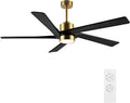 WINGBO 72 in DC Ceiling Fan with Lights and 5 Wood Blades