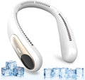 Portable Neck Fan White - Wearable Bladeless Fan with LED Display