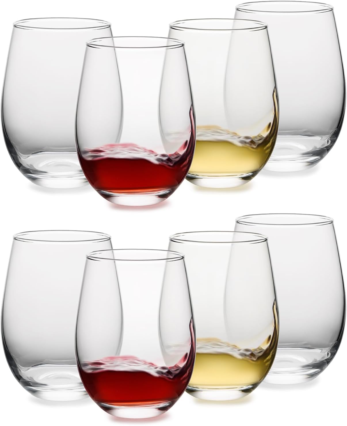 Elegant Stemless Wine Glasses Set of 8 for Every Occasion
