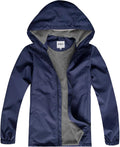 Boys Waterproof Hooded Fleece Rain Jacket - Lightweight & Windproof