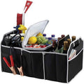 Car Trunk Organizer Black - 3 Large Sections for Home & Road