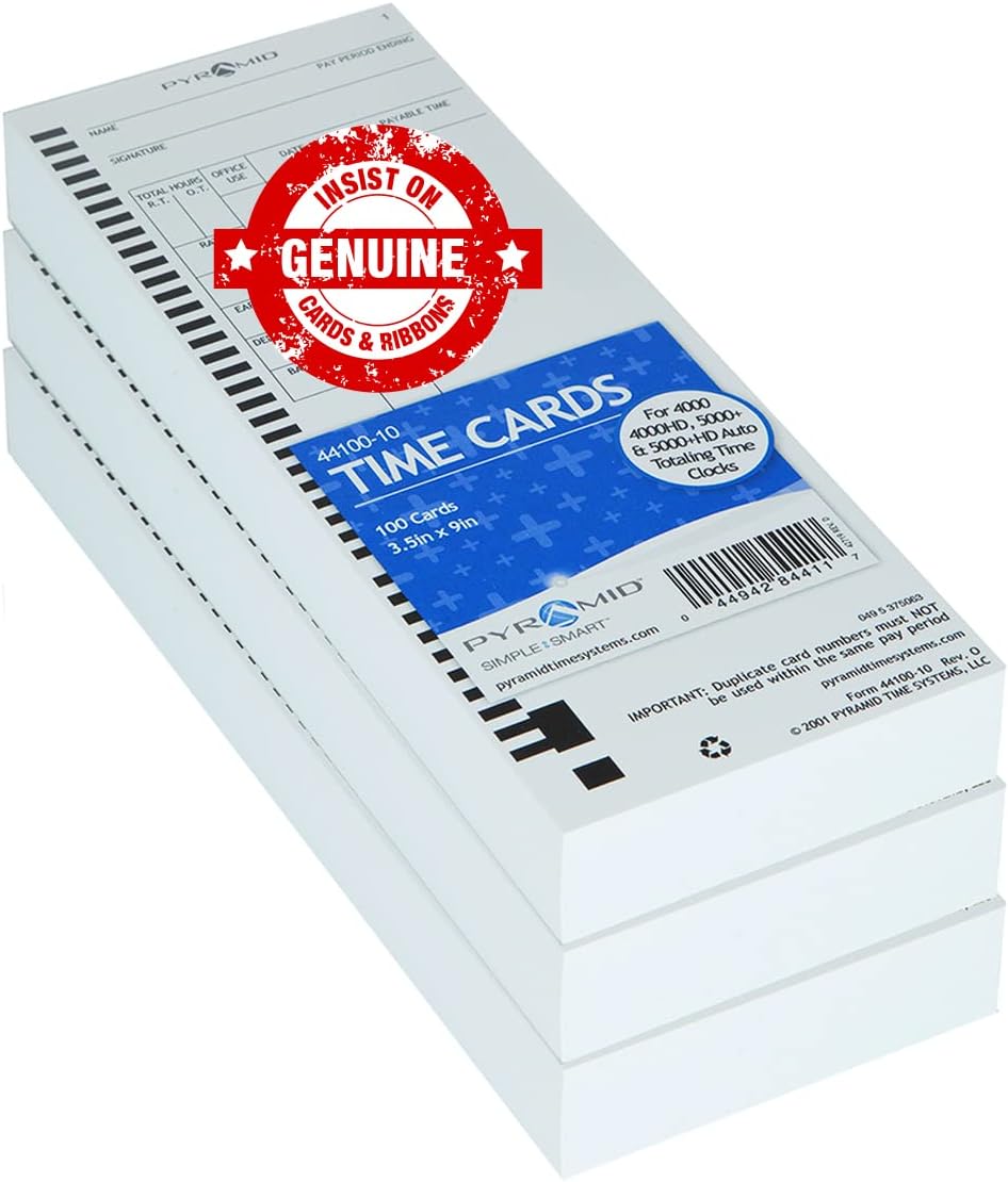 Pyramid Time System Authentic Time Cards for 4000 Series Clocks