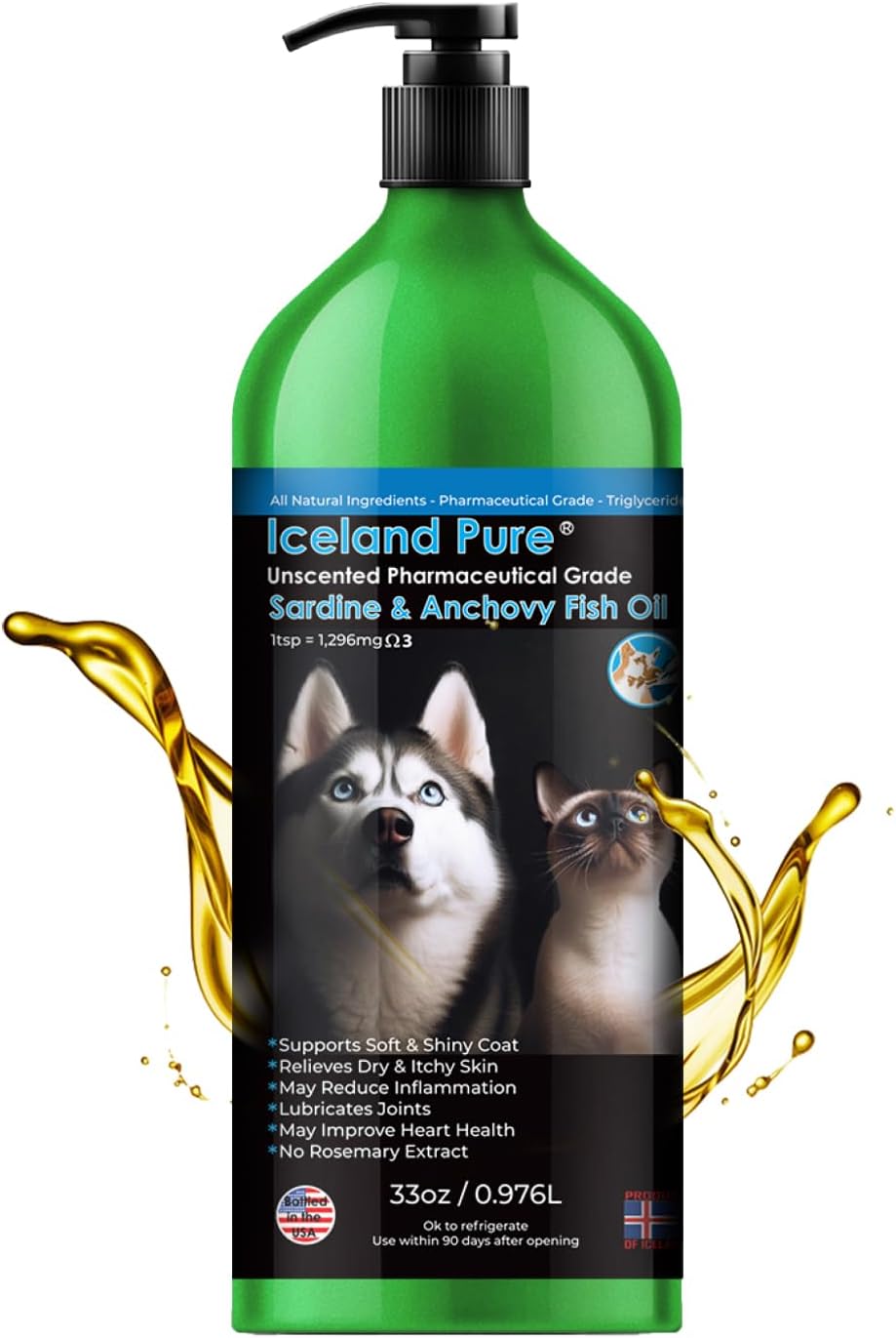 Sardine Anchovy Oil for Dogs & Cats | 1296mg Omega-3 Benefits