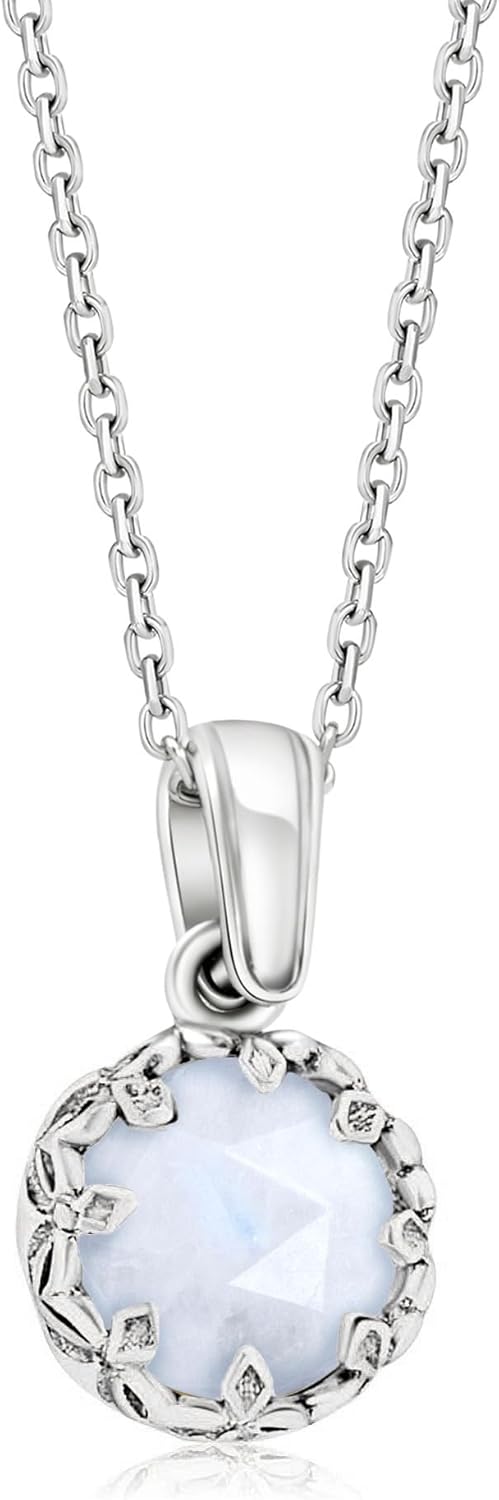 925 Sterling Silver Gemstone Necklace for Women - Dainty Jewelry
