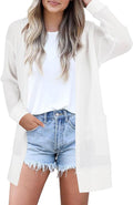 Women's Fall Fashion Cardigan Sweater with Pockets - Lightweight Open