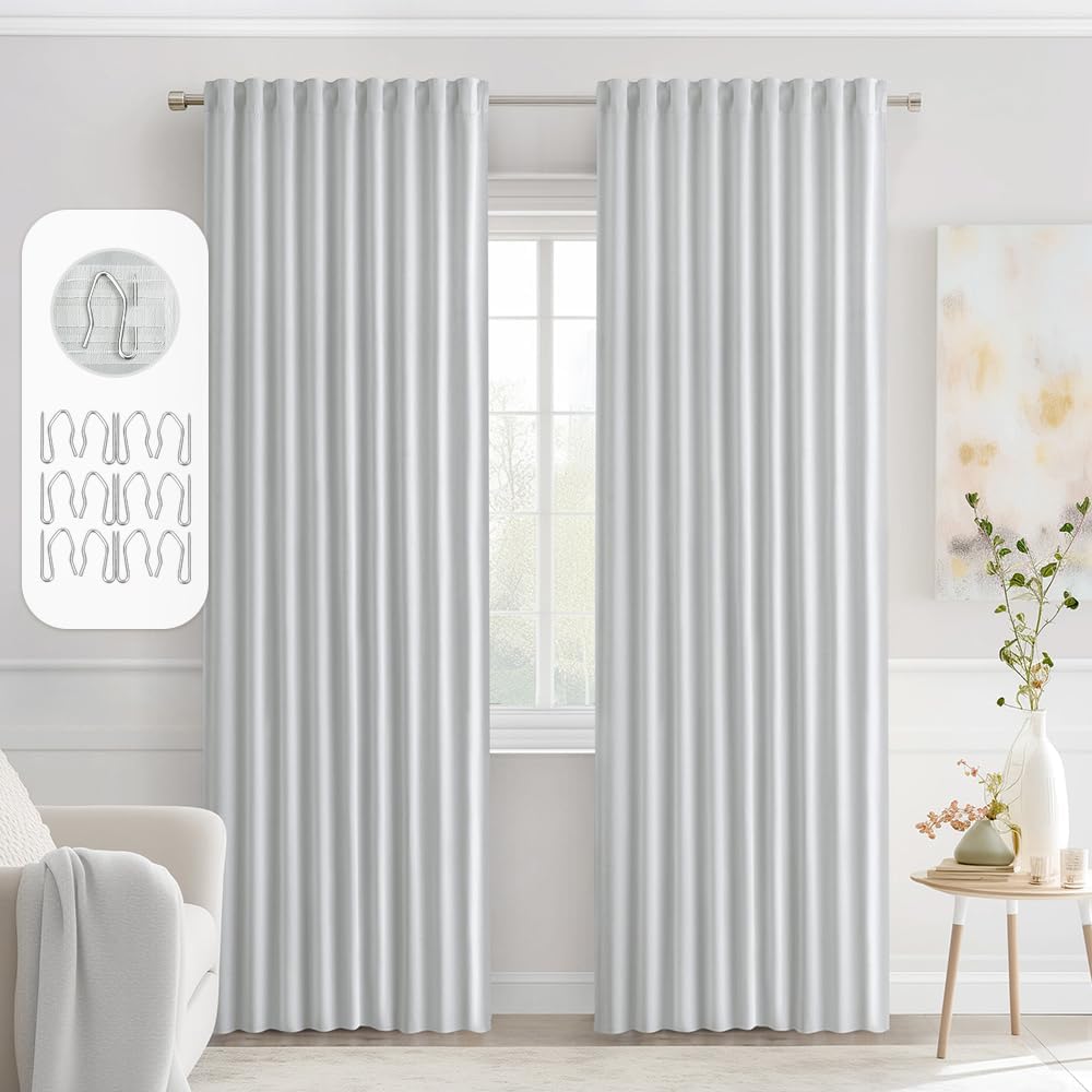 MIULEE Back Tab Light Blocking Curtains for Modern Elegance