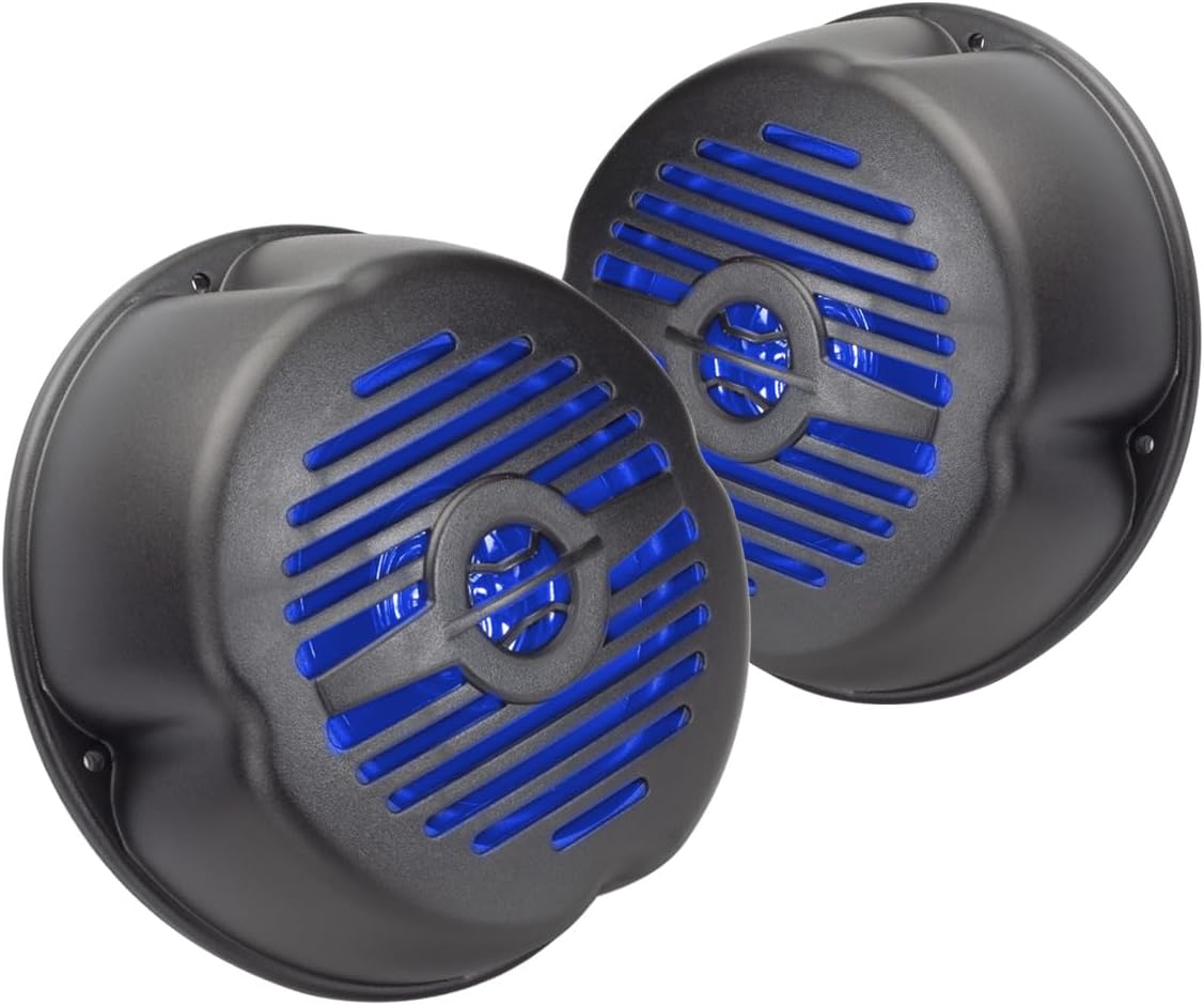 Water Resistant Marine Speakers with Blue LEDs - Magnadyne