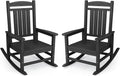 Oversized Outdoor Rocking Chair Set of 2 Durable HDPE for Relaxation